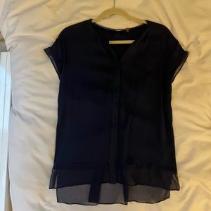 Elie Tahari navy blouse